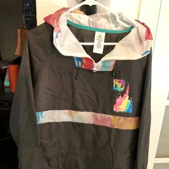 Walt Disney World Water Color Art Castle Jacket UNISEX SZ M PRE-OWNED - Picture 1 of 11